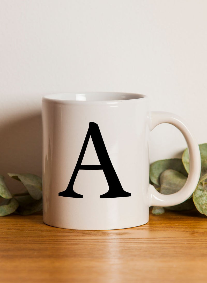 LOWHA 11 oz Ceramic Mug with Letter A Design on Both Sides - Image 3