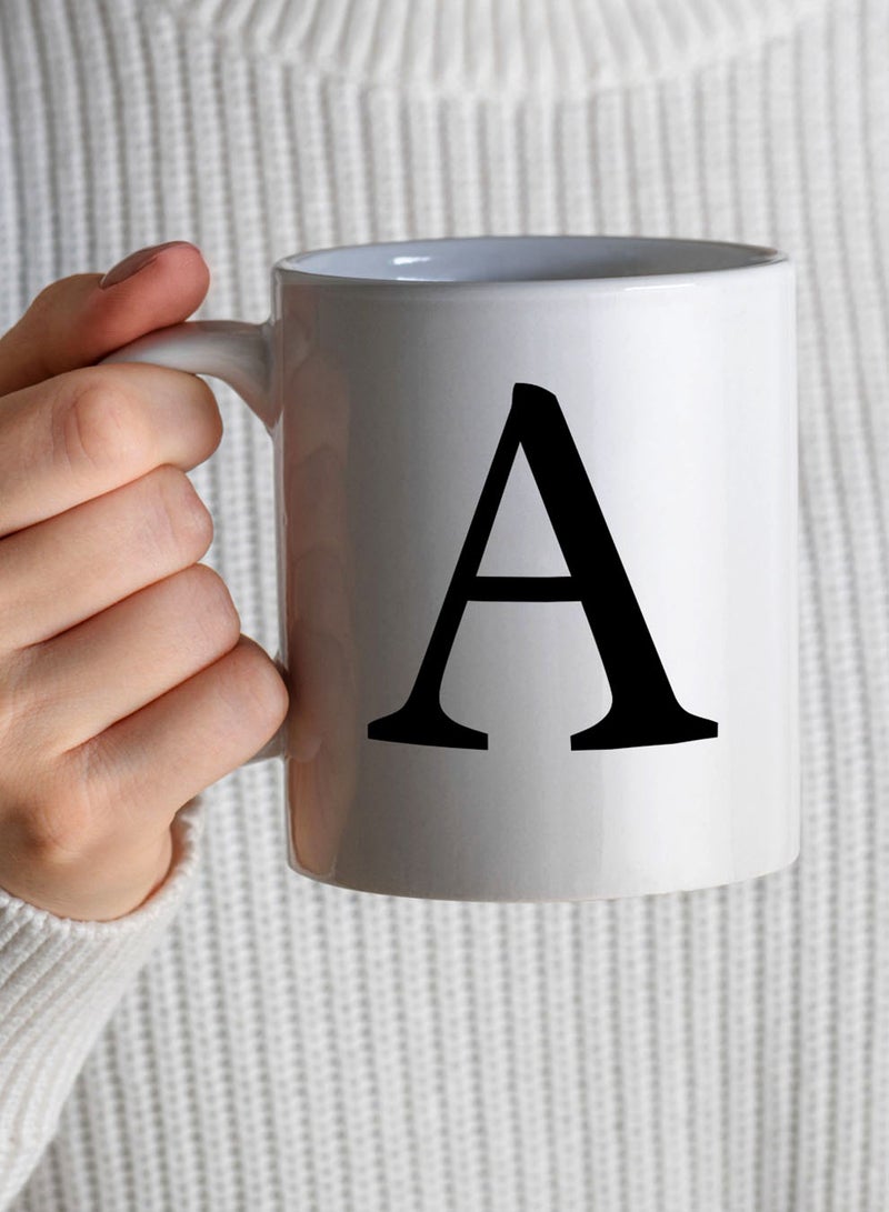 LOWHA 11 oz Ceramic Mug with Letter A Design on Both Sides - Image 4