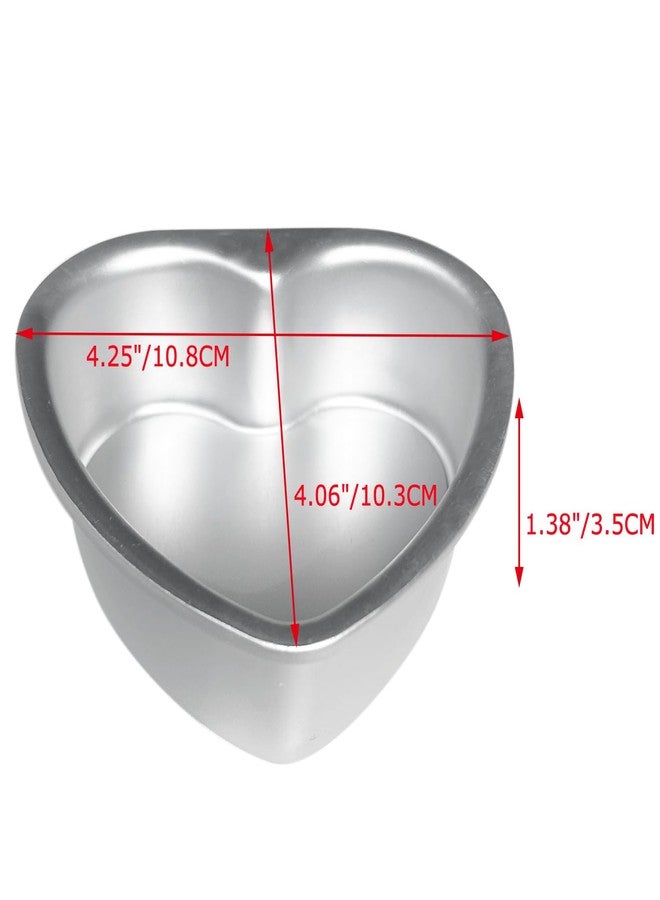 LoveDeal Set of 2 Heart Cake Mold 4 Inch, Small Heart Shaped Baking Pans with Removable Bottom, Aluminum Cheesecake Pan for Wedding, Anniversary, Oven Baking - Image 2