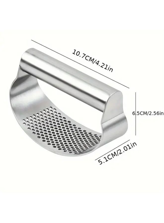 1pc Stainless Steel Garlic Press Easy Clean Durable Metal Garlic Crusher Mincer For Kitchen - Image 4