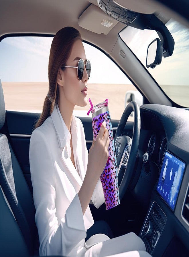 ميوكي كوب ميوكي سعة 40 أونصة مع مقبض وماصة، كوب معزول بغطاء وماصة، كوب سفر من الفولاذ المقاوم للصدأ، يحافظ على البرودة لمدة 34 ساعة، مانع للتسرب بنسبة 100%، يناسب حامل أكواب السيارة (للاحتفالات) - Image 5