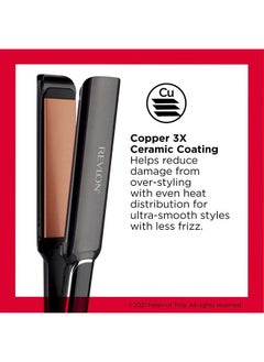 Revlon Revlon Copper Smooth Hair Flat Iron | Frizz Control for Fast and Shiny Styles, (XL 1-1/2 in), Black  - Image 2