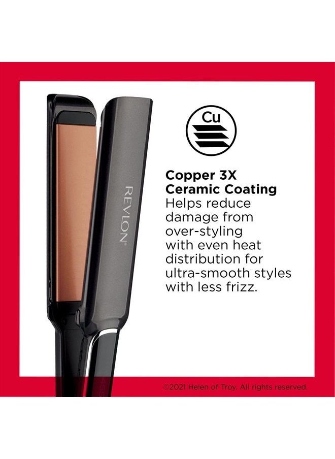 Revlon - Revlon Copper Smooth Hair Flat Iron | Frizz Control for Fast and Shiny Styles, (XL 1-1/2 in), Black - Image 1