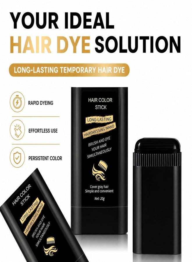 BARASTI Hair Color Comb Stick for Men & Women 20g Black | Waterproof & Sweat-Proof Instant Grey Hair Cover Stick with Built-In Comb | Natural Root Touch-Up Hair Color for Fuller Looking Hair (Black 2) - Image 2