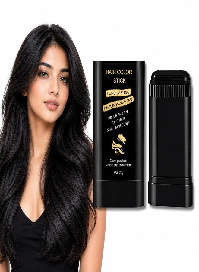 BARASTI Hair Color Comb Stick for Men & Women 20g Black | Waterproof & Sweat-Proof Instant Grey Hair Cover Stick with Built-In Comb | Natural Root Touch-Up Hair Color for Fuller Looking Hair (Black 2) - Image 1