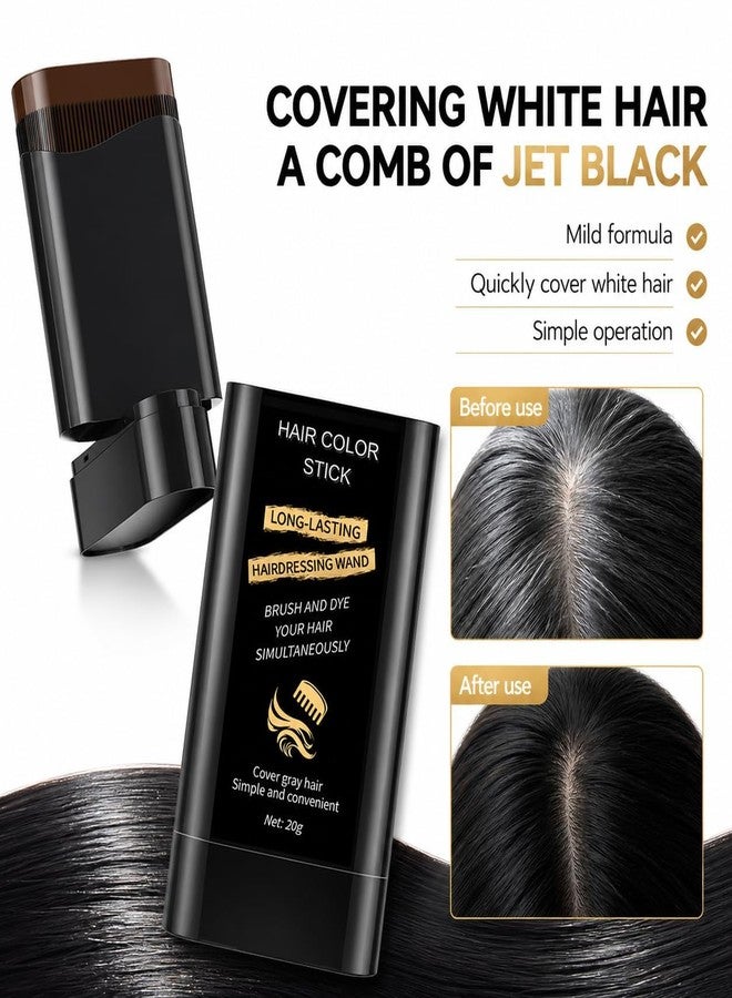 BARASTI Hair Color Comb Stick for Men & Women 20g Black | Waterproof & Sweat-Proof Instant Grey Hair Cover Stick with Built-In Comb | Natural Root Touch-Up Hair Color for Fuller Looking Hair (Black 2) - Image 4
