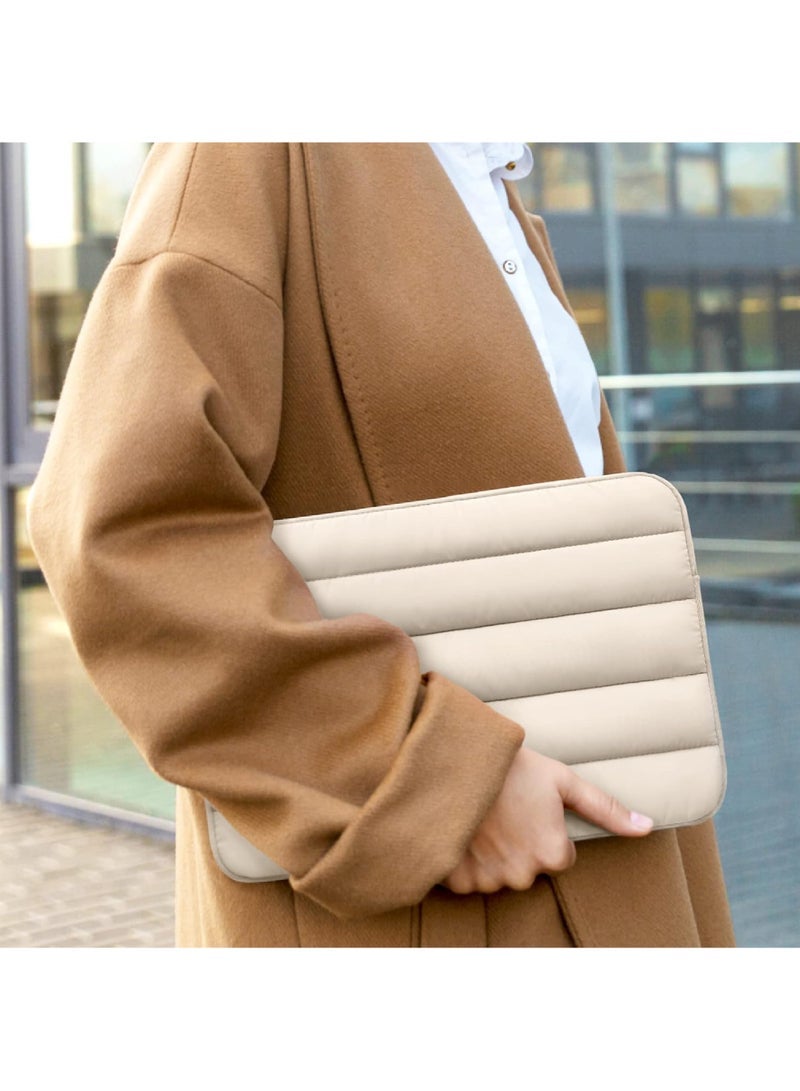 Captaintech 15-16 Inch Beige Laptop Sleeve for Women and Men MacBook Pro 16 Inch Case Cute Computer Sleeve Carrying Case Laptop Bag/Asus/Dell/HP 15.6 Inch Laptop Cover - Image 5