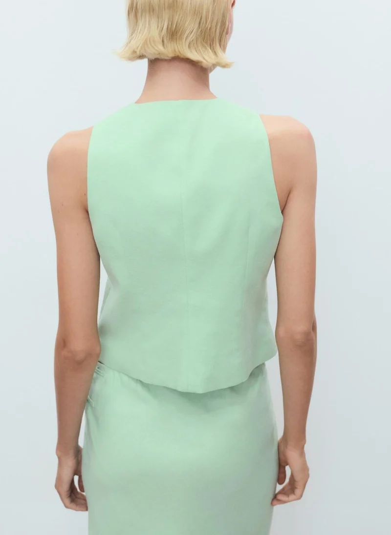MANGO Linen-Blend Suit Waistcoat
