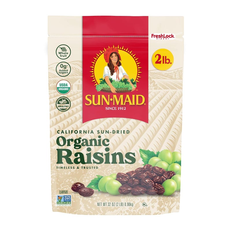 SunMaid Organic California SunDried Raisins  32 oz Resealable Bag  Organic Dried Fruit Snack for Lunches Snacks and Natural Sweeteners - Image 3