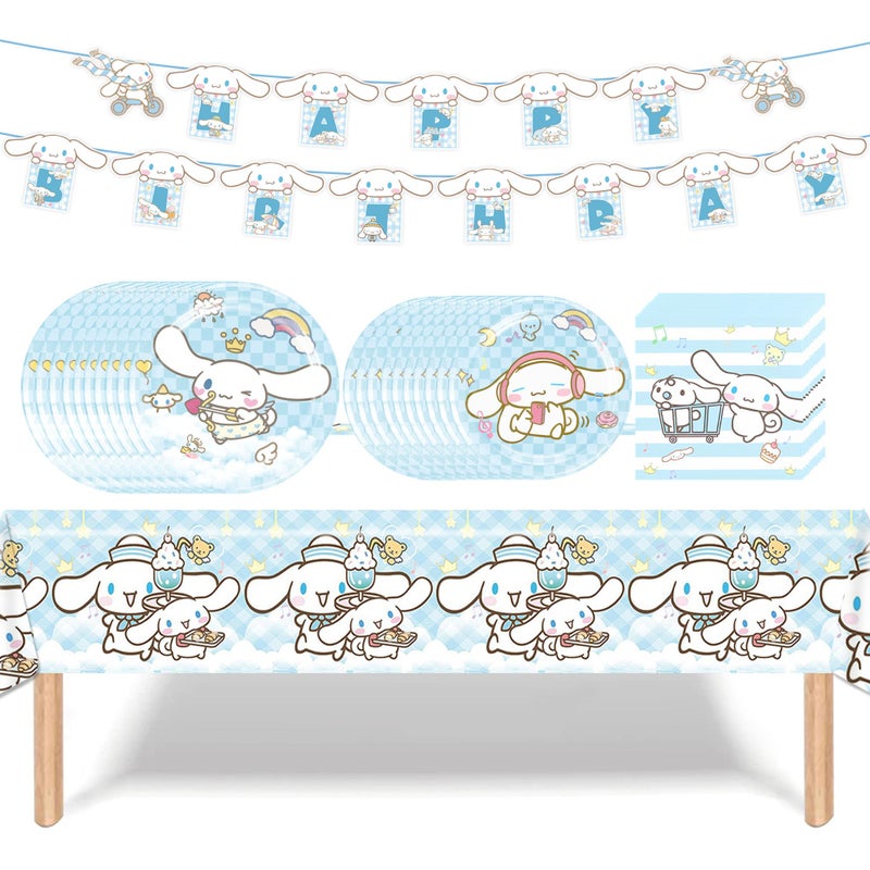 WOOACME Cartoon Theme Birthday Party Decorations Supplies Cartoon Party Tableware Include Birthday Banner Tablecover 10Pcs 9 Plates 10Pcs 7 Plates 20 PCS Napkins - Image 2