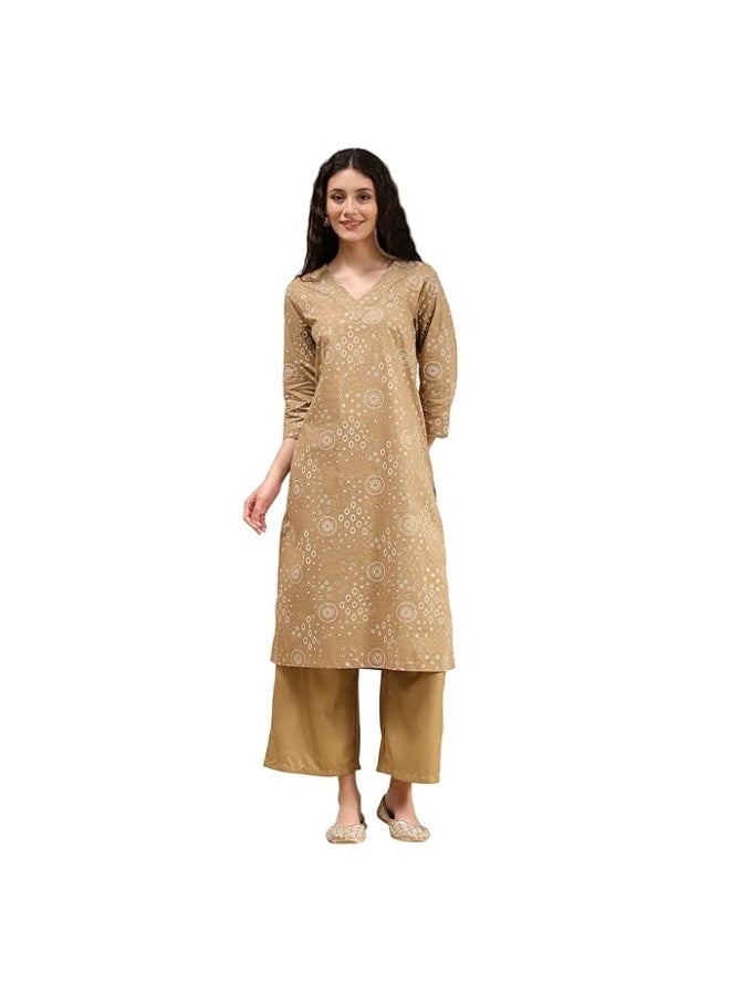 BIBA Women's Cotton Printed Straight Kurta L - Image 4