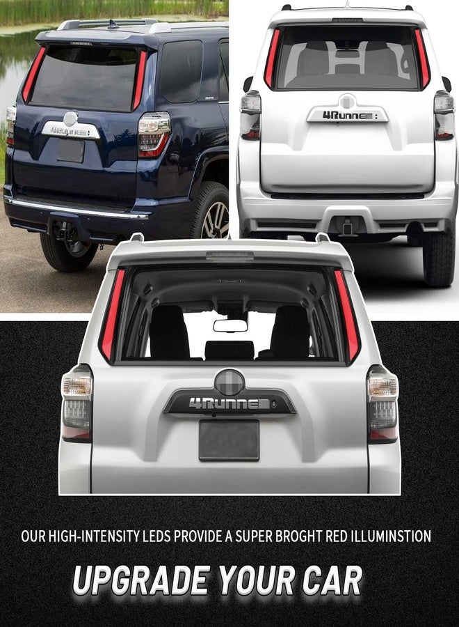 PGTOPONE Smoked LED Rear Trunk Pillar Tail Light Column Replacement Compatible with Toyota 4Runner 2014-2024,Functuon as Brake Turn Signal Light Plug and Play - Image 3