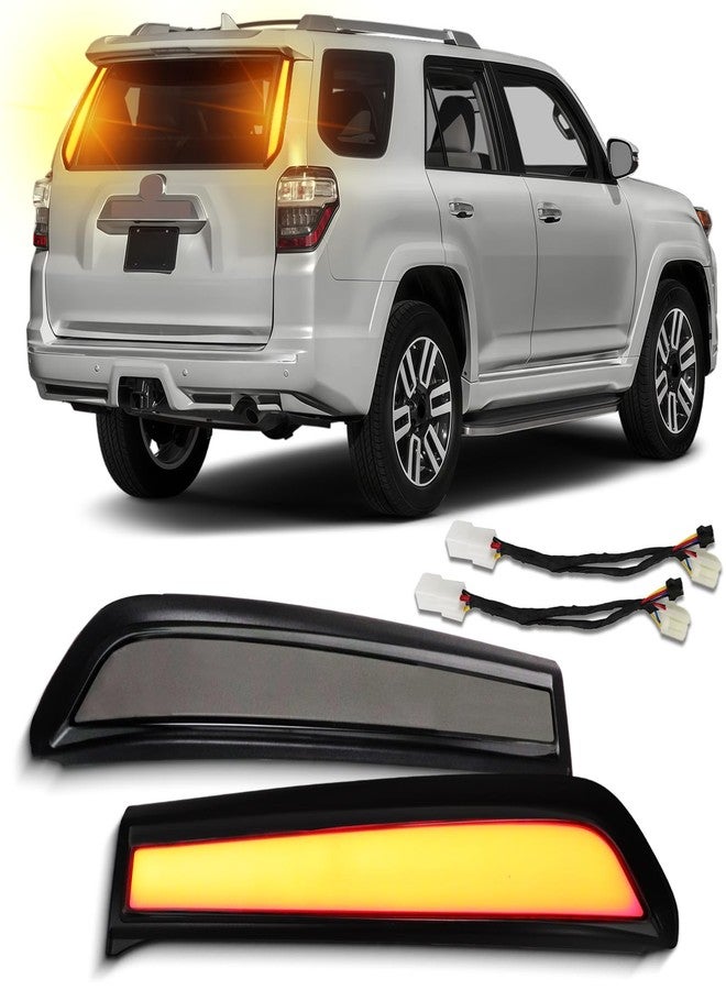 PGTOPONE Smoked LED Rear Trunk Pillar Tail Light Column Replacement Compatible with Toyota 4Runner 2014-2024,Functuon as Brake Turn Signal Light Plug and Play - Image 1