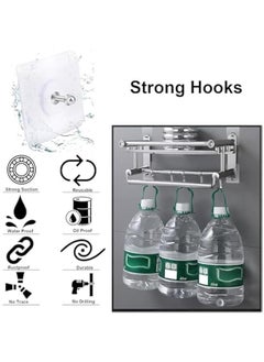 FYLX Adhesive Hooks Heavy Duty Wall Hooks for Hanging20  Transparent Waterproof Sticky HooksWaterproof Rustproof Wall Hookfor BathroomBedroomPicture Hanger  - Image 2
