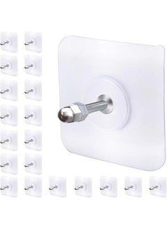 FYLX Adhesive Hooks Heavy Duty Wall Hooks for Hanging20  Transparent Waterproof Sticky HooksWaterproof Rustproof Wall Hookfor BathroomBedroomPicture Hanger  - Image 1