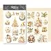 CATaireen Rub On Transfers Stickers 2 Sheets for Crafts Cloth Glass Acrylic Wood Furniture Small Vintage Junk Journal Supplies Scrapbooking Items Christmas Thanksgiving Golden Christmas - Image 2