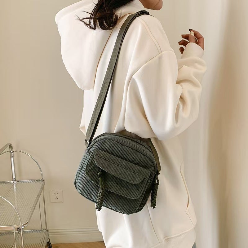 Corduroy Crossbody Bag for Women Casual Style - Image 2