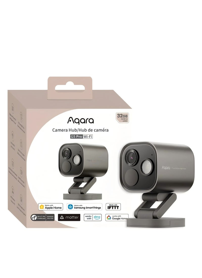 Aqara - Aqara Camera Hub G5 Pro WIFI Version 32GB eMMC, Zigbee and Thread Support, AI-powered Visual and Audio Detection, True Color Night Vision,Integration with Apple HomeKit and Alexa-Global version Gray - Image 1