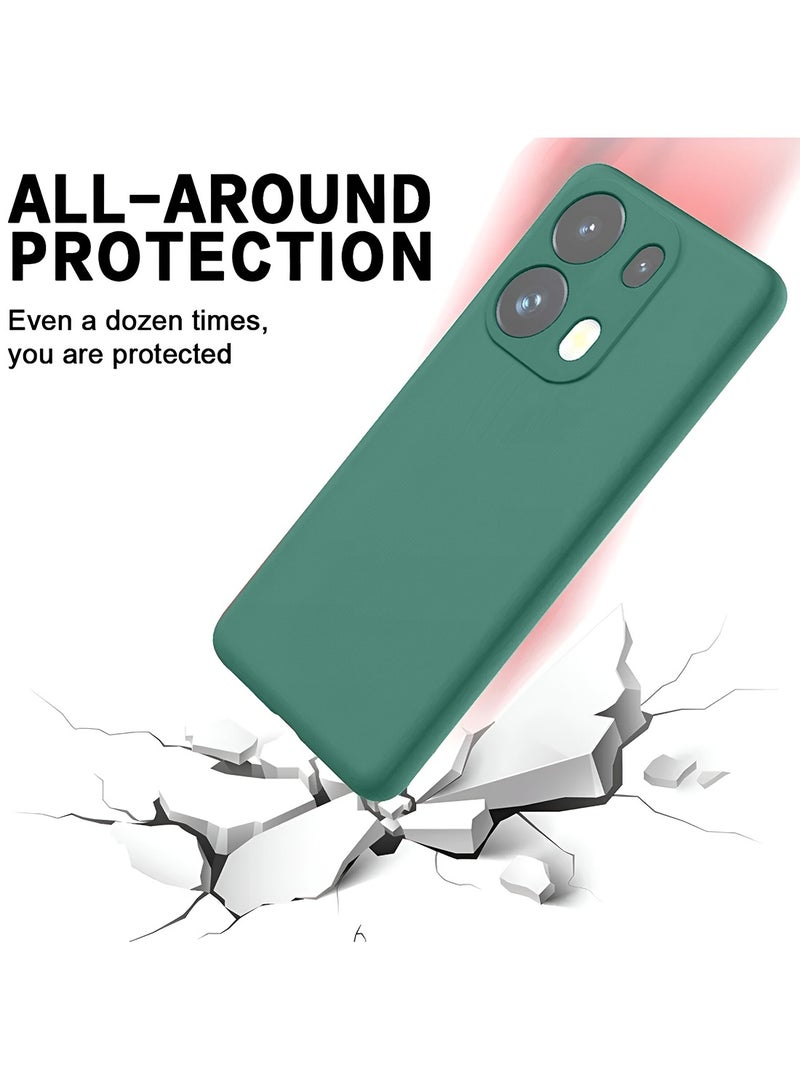 Wtech Oppo Reno13 Pro 5G 2024 Premium Soft Liquid Silicone Case Cover - Dark Green - Image 4