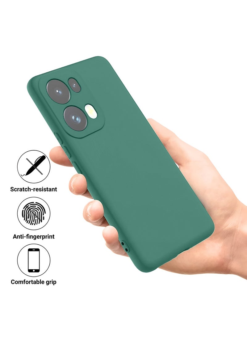 Wtech Oppo Reno13 Pro 5G 2024 Premium Soft Liquid Silicone Case Cover - Dark Green - Image 2