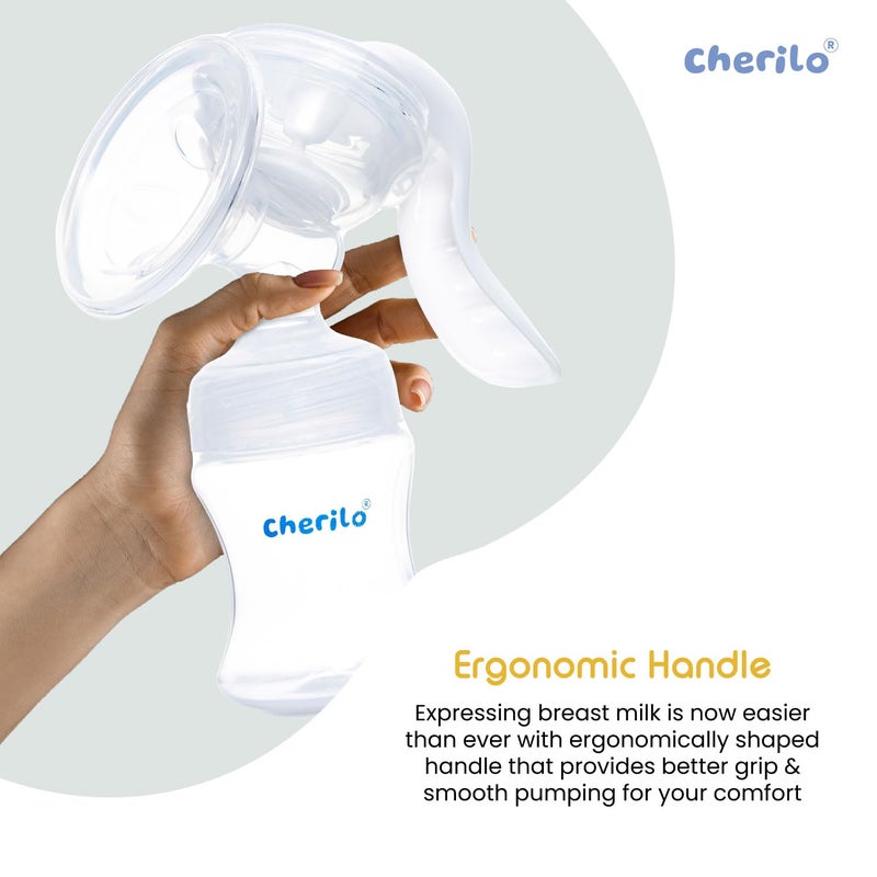 Cherilo Manual Breast Milk Pump for Feeding Mothers With Strong Leak free Natural Suction, BPA Free, Soft & Gentle - Image 4