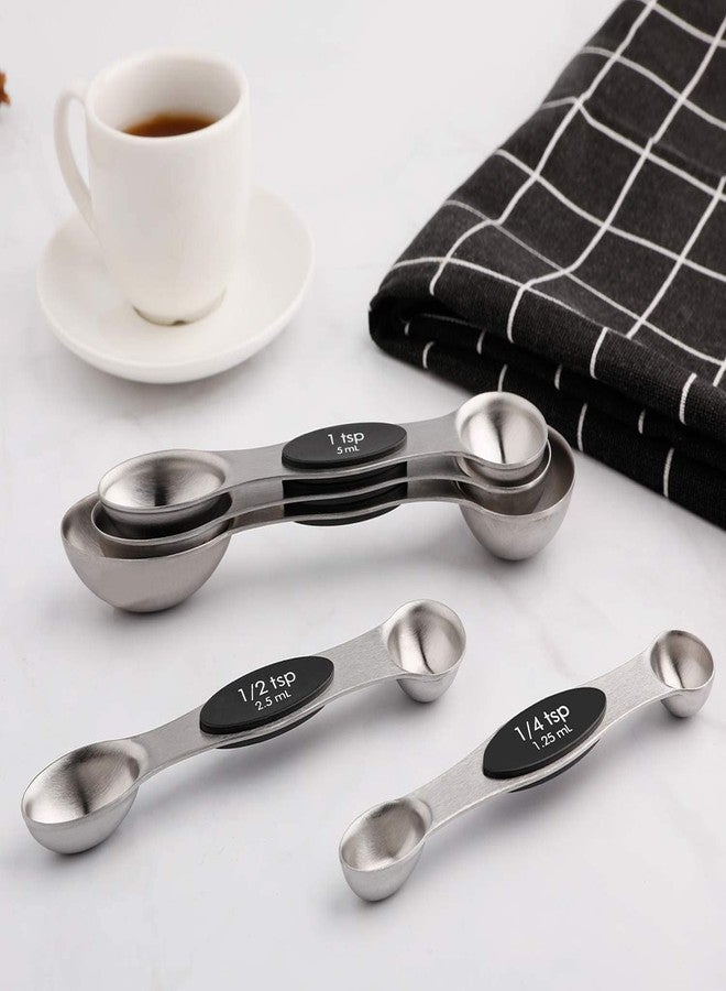 forkmannie Magnetic Measuring Spoons Set of 5 Stainless Steel Dual Sided Stackable Teaspoon for Measuring Dry and Liquid Ingredients - Image 5