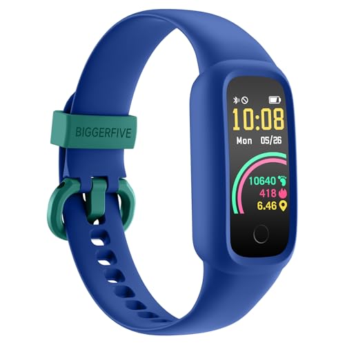 BIGGERFIVE Vigor 2 L Kids Fitness Tracker Watch for Boys Girls Ages 5-15, Activity Tracker, Heart Rate Sleep Monitor, IP68 Waterproof, Pedometer, Calorie Step Counter Watch, Blue - Image 1