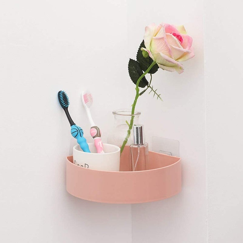 SHOPITECH Combo of 6 PCS Bathroom Shelf RackKitchen ShelfPerfume Rack Plastic Wall Shelf 3 Bathroom Shelves 3 Corner Shelf - Image 3