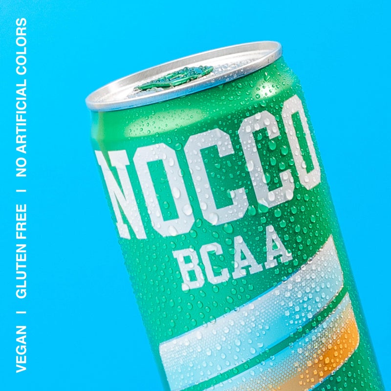 NOCCO مشروب NOCCO صفر سكر BCAA، كاريبي - 12 أونصة سائلة (عبوة من 12) - 0 ملغ كافيين، خالي من السكر مع الأحماض الأمينية متفرعة السلسلة، مكربن ومنخفض السعرات الحرارية، فيتامينات ب، مشروب أداء جاهز للاستخدام - Image 4