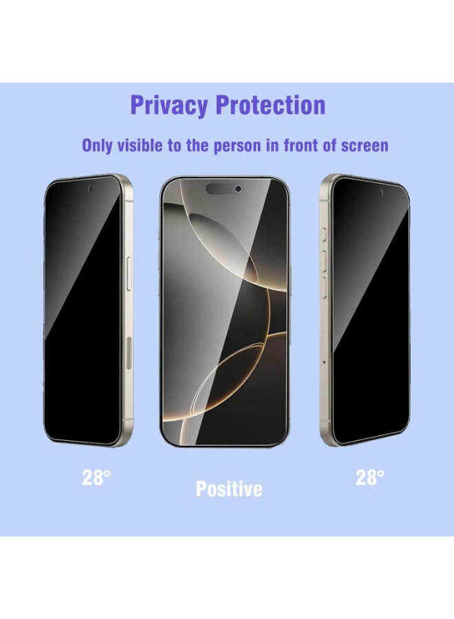 واقي شاشة سيراميك HD مضاد للتجسس لـ آيفون 15 برو ماكس (iPhone 15 Pro Max) لحماية الخصوصية (لقافة)  من Promass, حماية قصوى للشاشة من الخدوش والكسر - Image 2