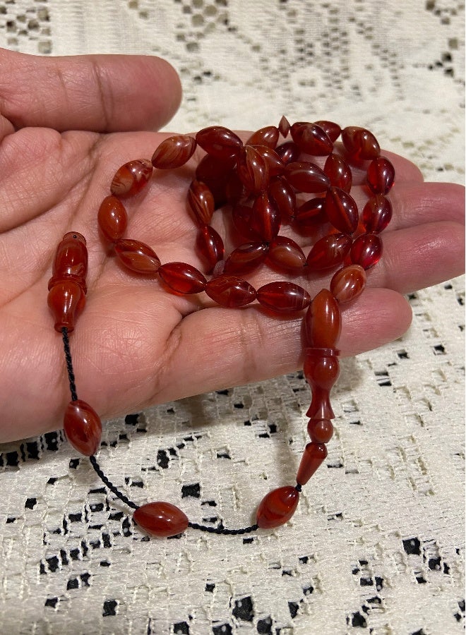 Faturan Prayer Beads For Men 33 Beads Size 6.6mm x 11.5mm - Image 5