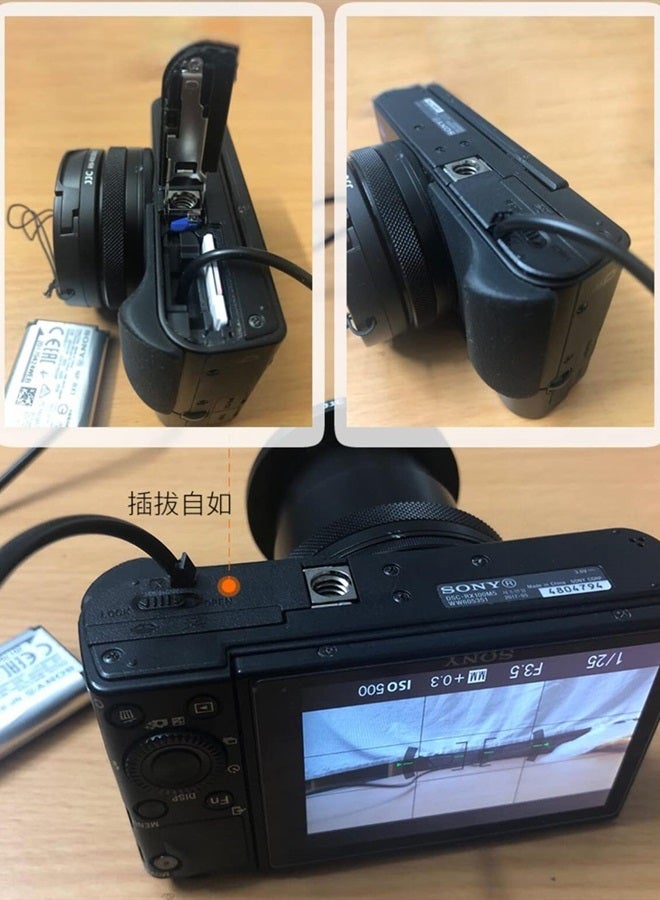 NP-BX1 Dummy Battery to USB Power Bank Adapter DC Coupler for Sony ZV-1 RX100 M6 M7 M5 M3 M4 RX1 vlogging DSLR Camera