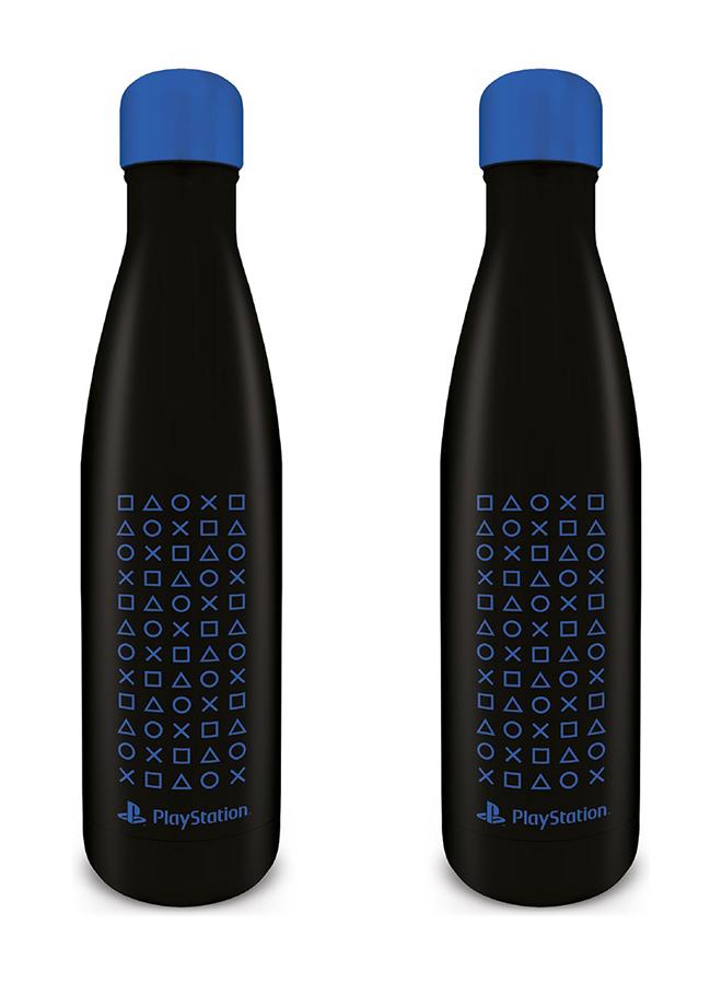 Pyramid Playstation Symbol Pattern Metal Drinks Bottle - Image 1