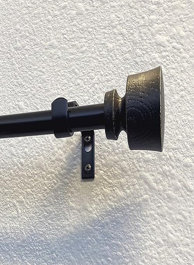 Decopolitan Stockton 26-48 Inch Adjustable Curtain Rod Set, 5/8 Inch Diameter in Distressed Black - Image 4