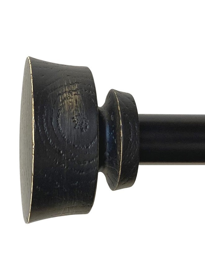 Decopolitan Stockton 26-48 Inch Adjustable Curtain Rod Set, 5/8 Inch Diameter in Distressed Black - Image 1