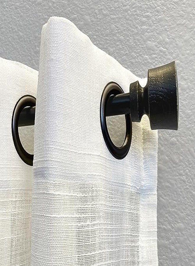 Decopolitan Stockton 26-48 Inch Adjustable Curtain Rod Set, 5/8 Inch Diameter in Distressed Black - Image 5