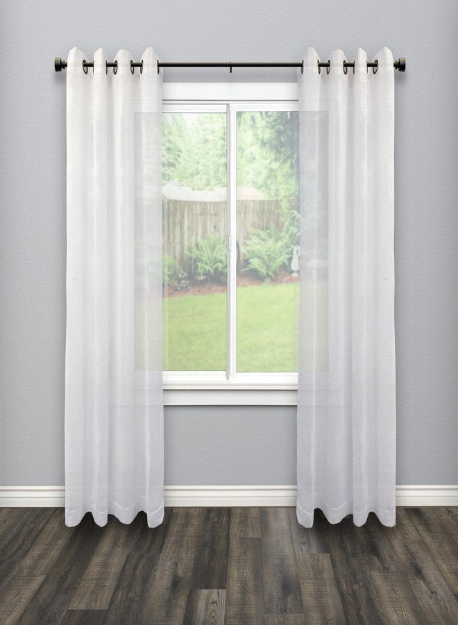 Decopolitan Stockton 26-48 Inch Adjustable Curtain Rod Set, 5/8 Inch Diameter in Distressed Black - Image 3