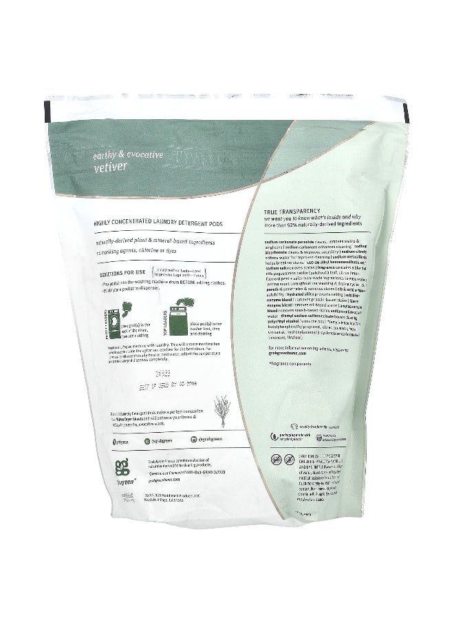 Grab Green Grab Green, 3-in-1 Laundry Powder Detergent Pods, Vetiver, 60 Loads, 2 lbs, 2 oz (960 g)  - Image 2