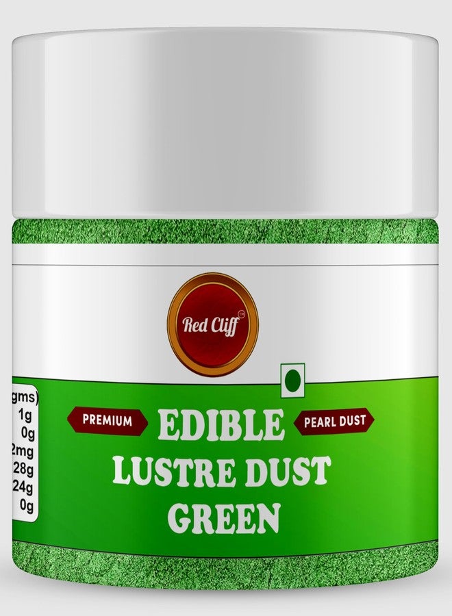 RED CLIFF Premium Edible Lustre Dust | Green | Pearl Dust Ideal for Cake Icing Decoration & Garnishing | (Green Lustre Dust | 9g |) - Image 1