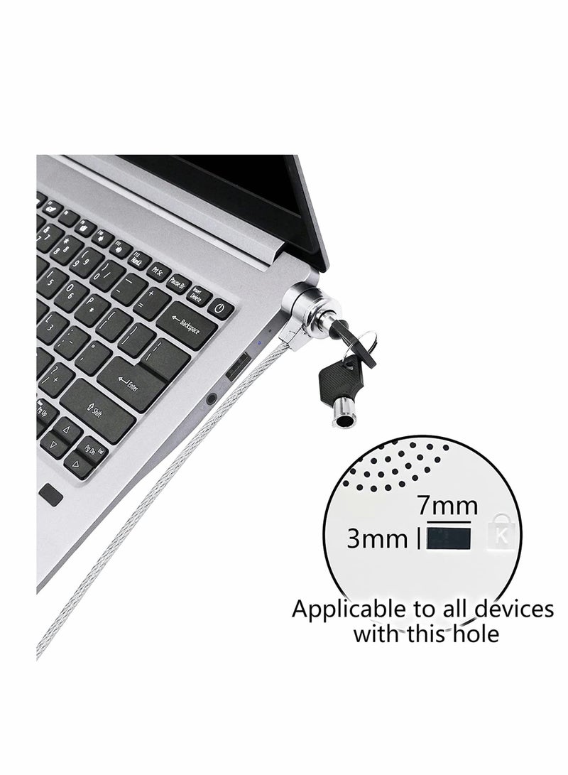 Laptop Lock, 1.2M Universal Laptop Notebook Combination Lock Security Cable, Office Dormitory Meeting Study Room Security Lock, for Most Notebooks, Desktops, Projectors LCD Key Lock with 2 Keys