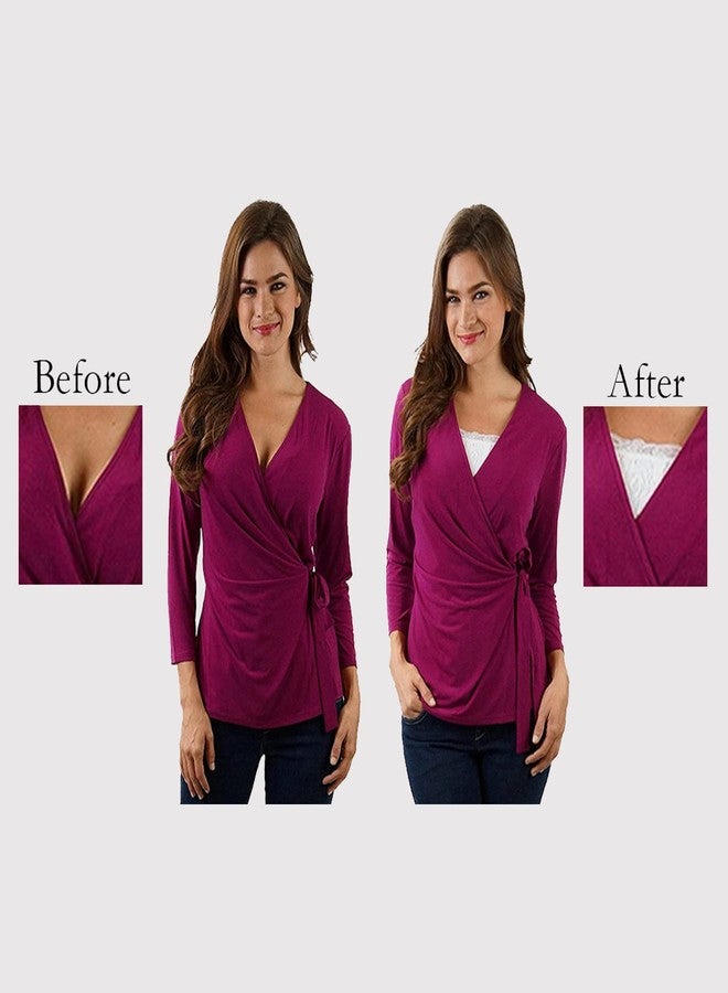 FIMALIA Women's Cotton Clip on Mock Lace Camisole Deep Neck Cover Up inners (Free Size)- pack of 5pc - Image 4