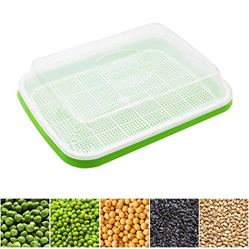 MUDUOBAN 5 Layers Seed Starter Kit - Seed Sprouter Trays with Clear Lid & Stainless Steel Shelf, Soil-Free Germination Trays for Indoor/Outdoor Microgreens, Wheatgrass Mung Beans Cat Grass & Seedling Growing - Image 3
