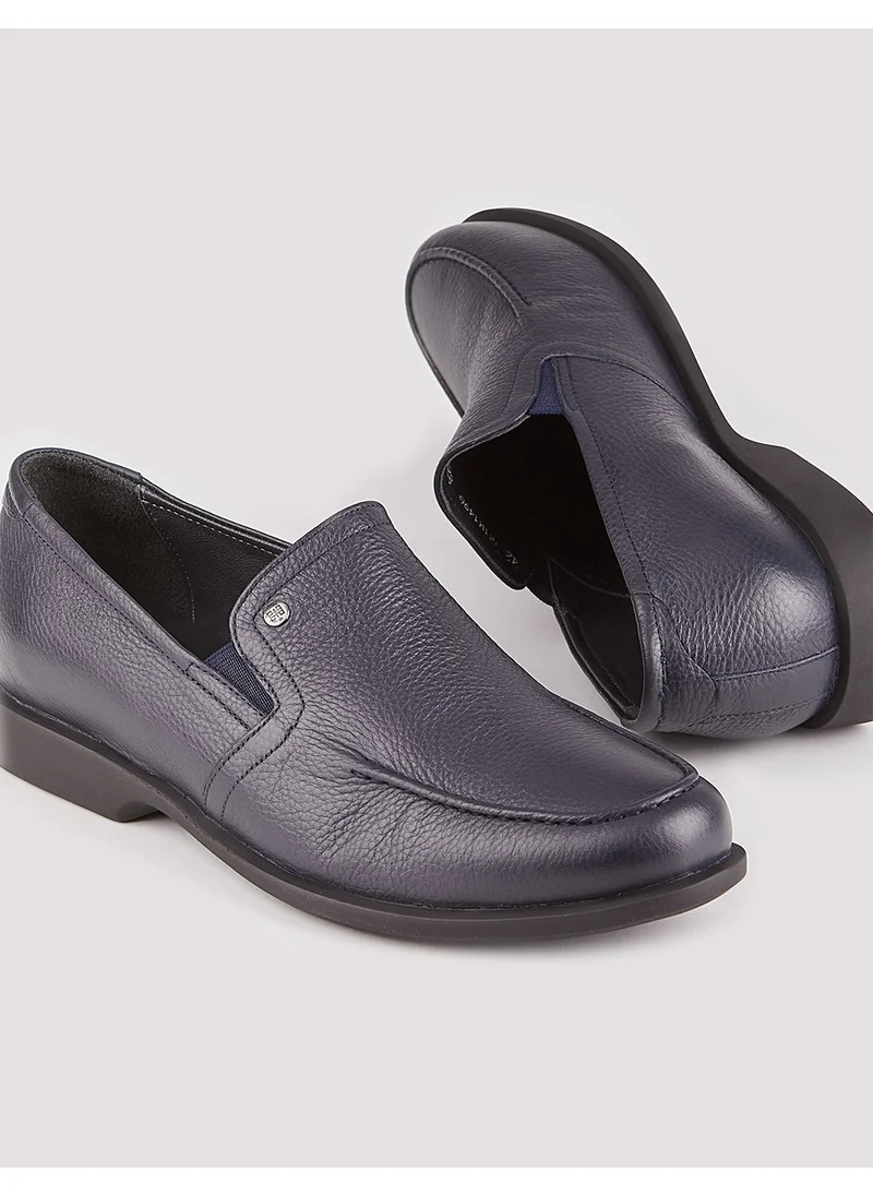 Cabani Leather Navy Blue Men's Casual Shoes