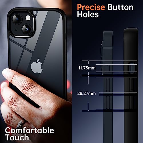 Supdeal Shockproof Clear Case for iPhone 15, [Not Yellowing] [10FT Military Drop Protection] Hard Clear Back Four Corner Airbags Drop Protection Phone Cover, 6.1 inch, Black - Image 5