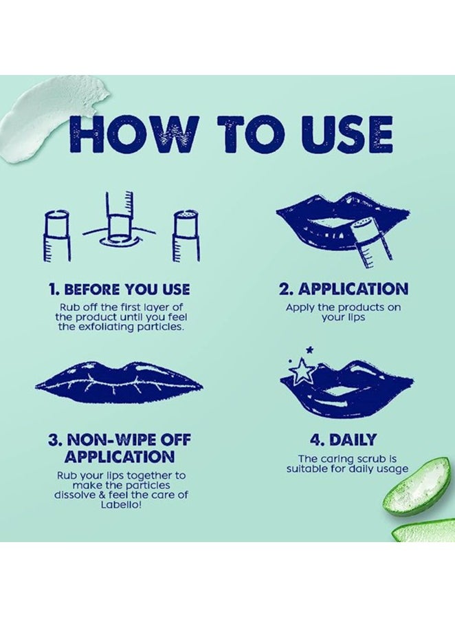 Labello - Lip Balm Caring Scrub Aloe Vera & Vitamin E, 4.8g - Image 1