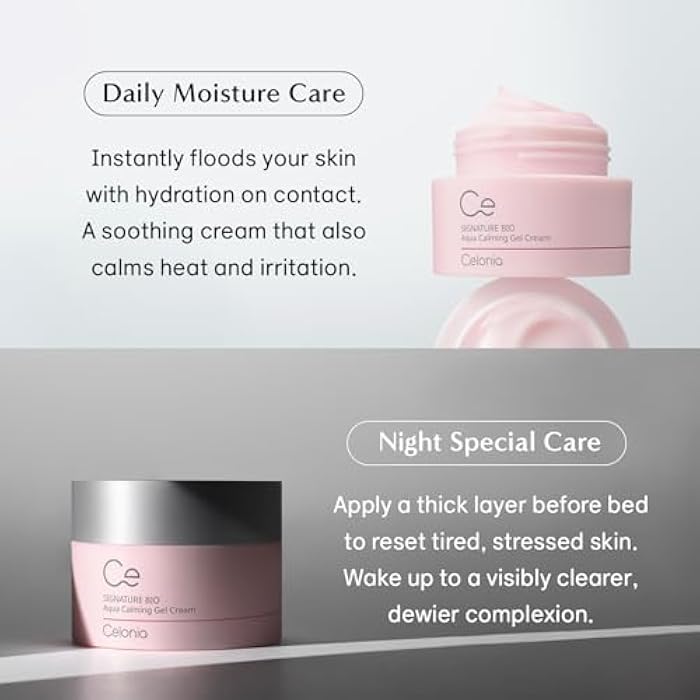 CELINO Celonia Signature Bio Aqua Calming Gel Cream, Korean Anti-Aging Skincare, Premium Bio Stem cell Skin Care, Cooling Calming Soothing And Deep Hydrating Cream For Face 50ml - Image 3