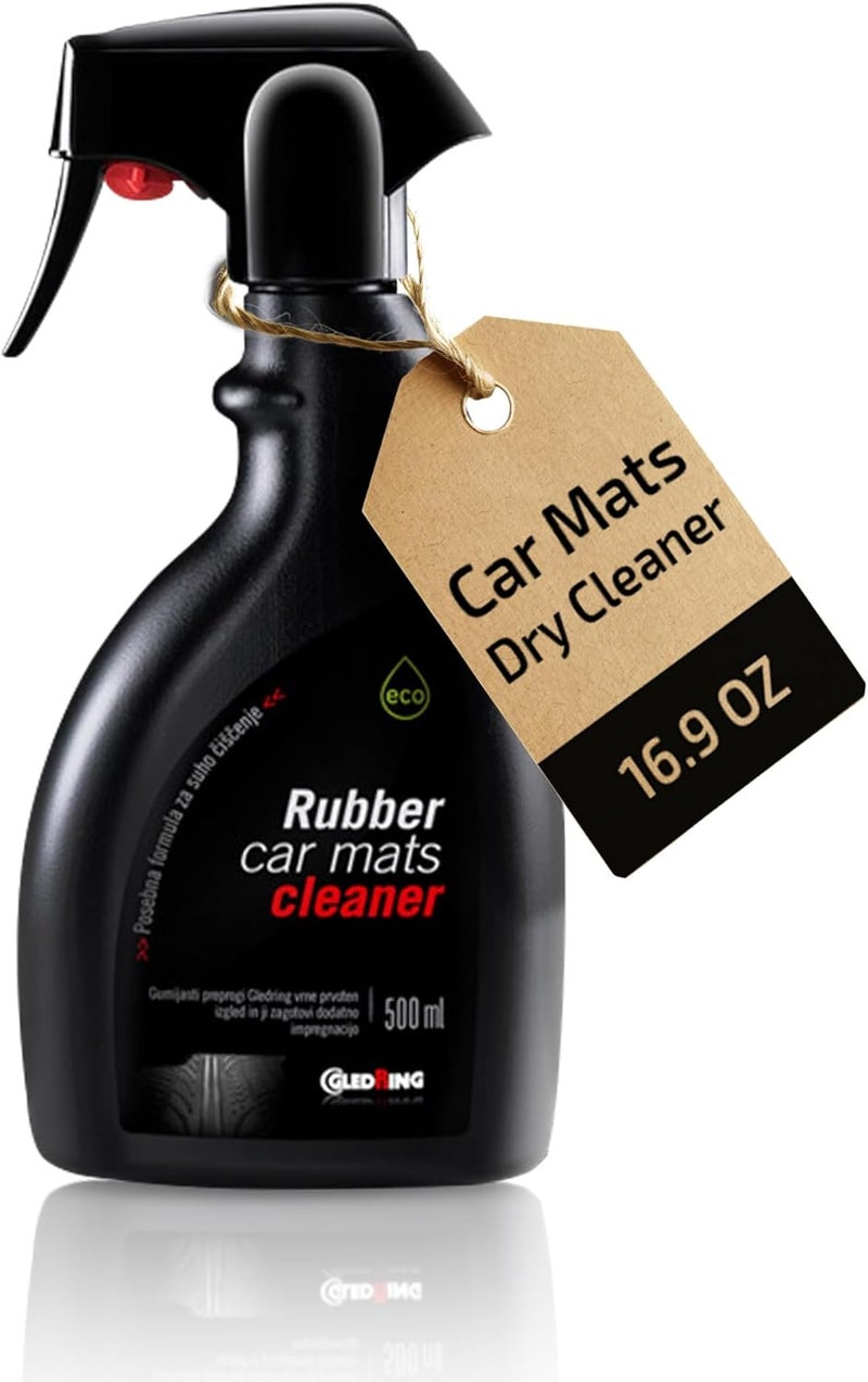 Gledring Rubber Car Mats Dry Wash Cleaner - Rubber Floor Mat Cleaner, Enviornment Friendly, Water Based, No Smell, does not Mark or Slip After Cleaning, Spray & Wipe - 16.9 oz (500 ml) - Image 1