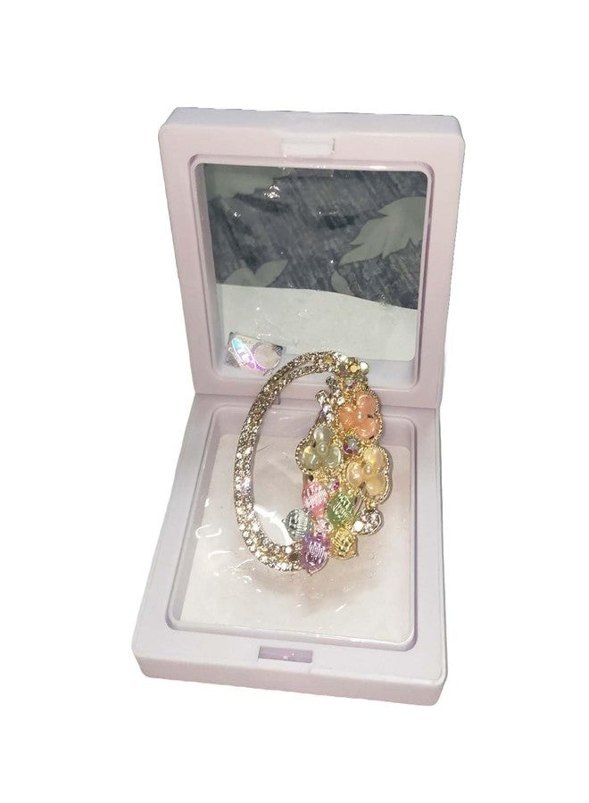 Nat Gold-Tone Floral Saree Brooch Pin/Hijab Pin with Multicolor Stones & Crystals - Elegant Decorative Saree Accessory for Women (1 Piece) - Image 3