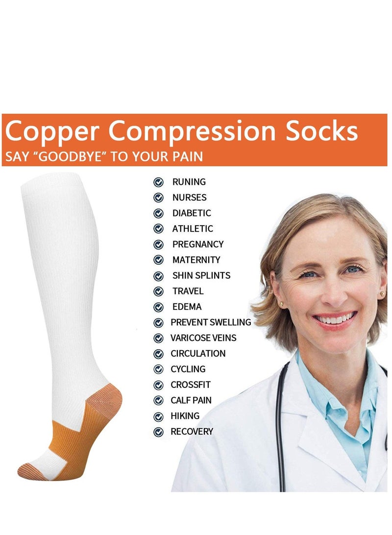 KASTWAVE Copper Compression Socks For Men & Women Circulation-Best For Medical Running Hiking Cycling 15-20 mmHg L/XL - Image 2