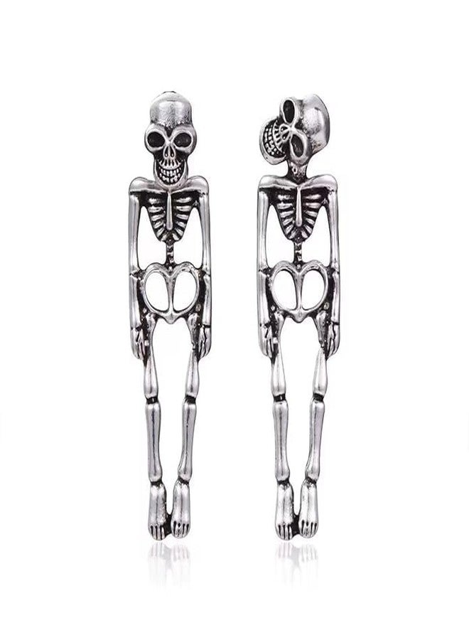 ZMANYIJEW Halloween Earrings Skull Earring Detachable Skull Earrings Halloween Costumes Earrings Jewelry for Women(skullA), Metal, No Gemstone